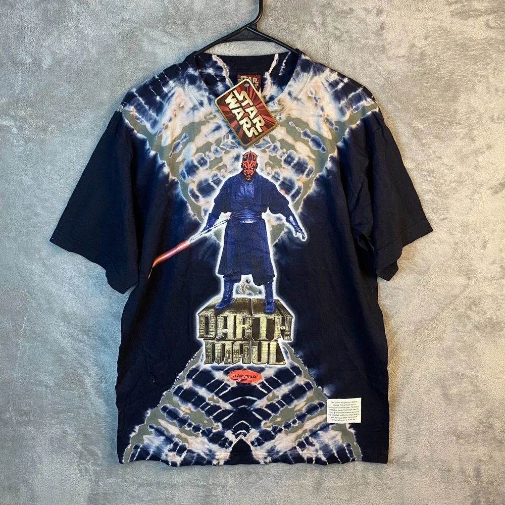Vintage 1999 Star Wars Darth Maul Tie Dye Shirt Youth XL 14-16 NWT